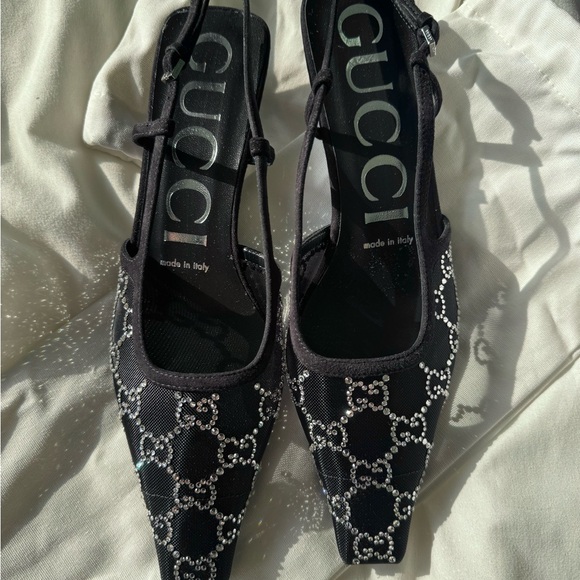Gucci Crystal Monogram Pumps